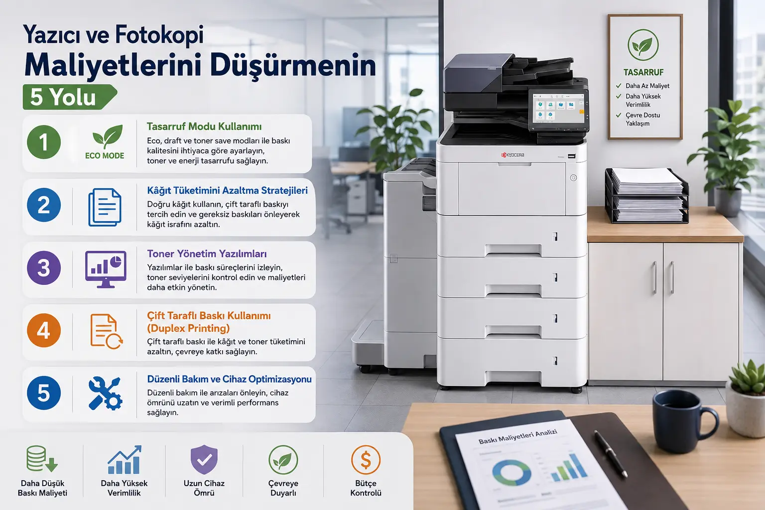 Yazıcı ve Fotokopi Maliyetlerini Düşürmenin 5 Yolu